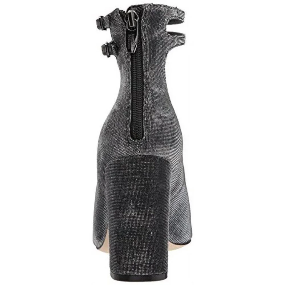 Sigerson Morrison NEW Designer Pump PLUM2 Heels Ankle Strap Lurex Shoe Womens 10 - Picture 3 of 17